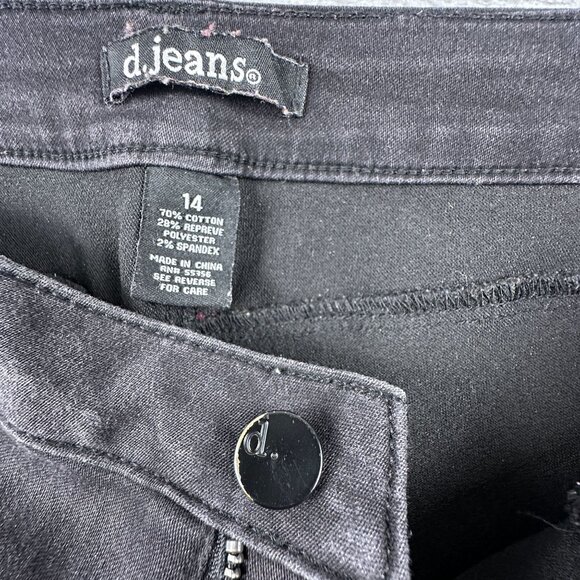 D Jeans Skinny Jeans Denim Stretch Dark Wash High Rise Womens Black Size 14 - Picture 5 of 10